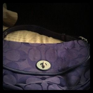 COACH preloved eggplant/royal purple handbag.