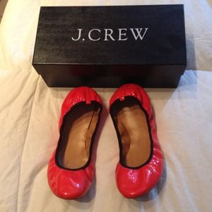 JCREW Red patent ballet flats