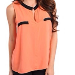 Peach black top
