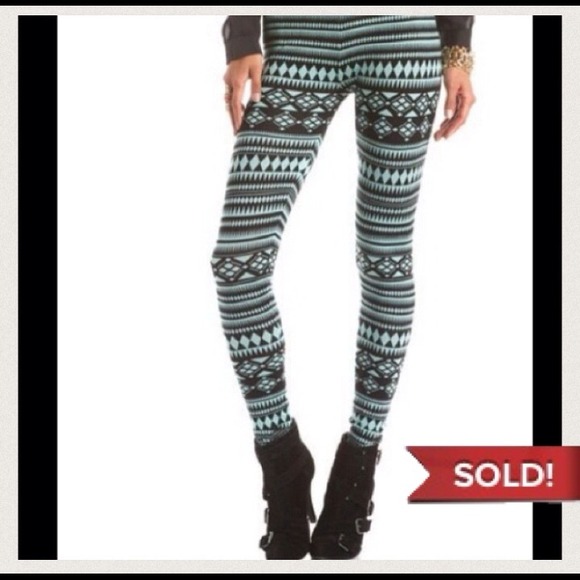 Pants - Mint Aztec Leggings
