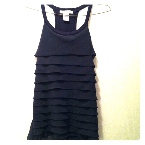 Dark gray dress shirt.