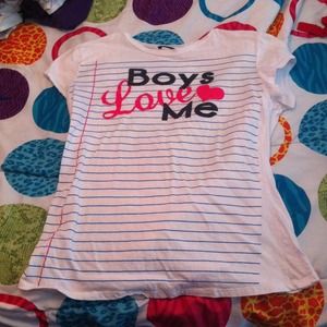 Boys love me notebook white tee