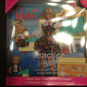 Traded-Teacher Barbie set in box. Never opened.
