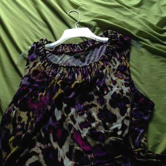Dana Buchman purple and gold animal print dress