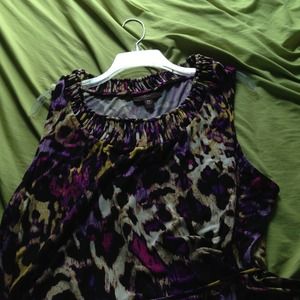 Dana Buchman purple and gold animal print dress