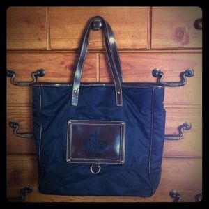 Black and brown nylon tote made in Italy