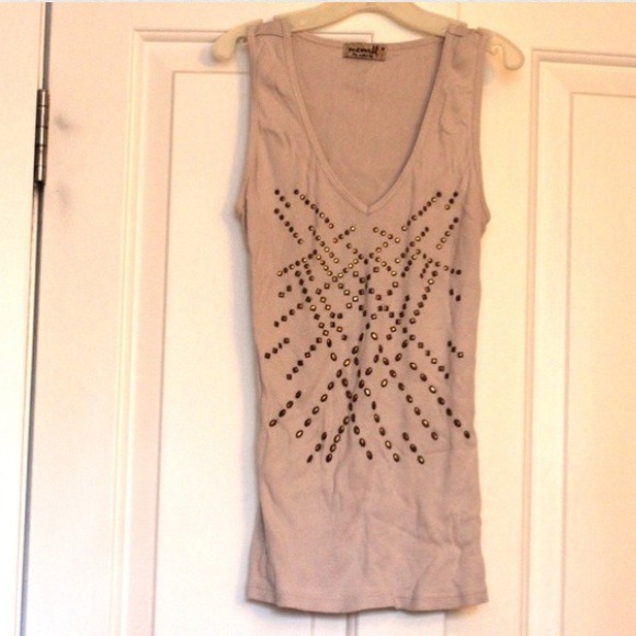 Large Studded V-Neck Tank
