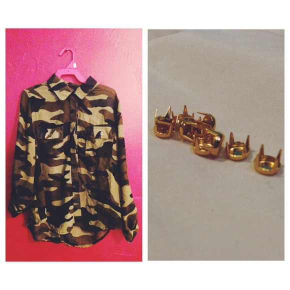 💖C.M CAMO GIANNA SHIRT FT. STUDS💖