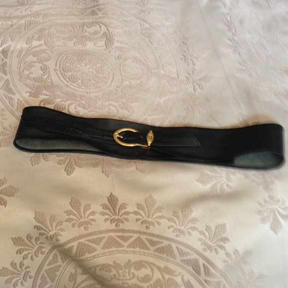 Christian Dior Black Leather Belt small