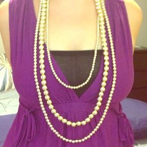 Gold beaded necklace