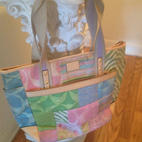 Coach Handbags - Authentic Coach Spring Colors Patchwork