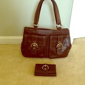 SOLD!!!! Authentic Coach bag and matching wallet