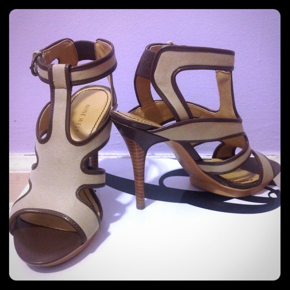 NINE WEST Strappy Sandals - brown/beige