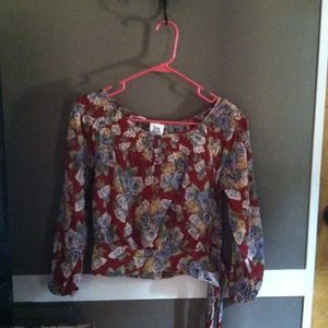 Long sleeve floral crop top from boutique