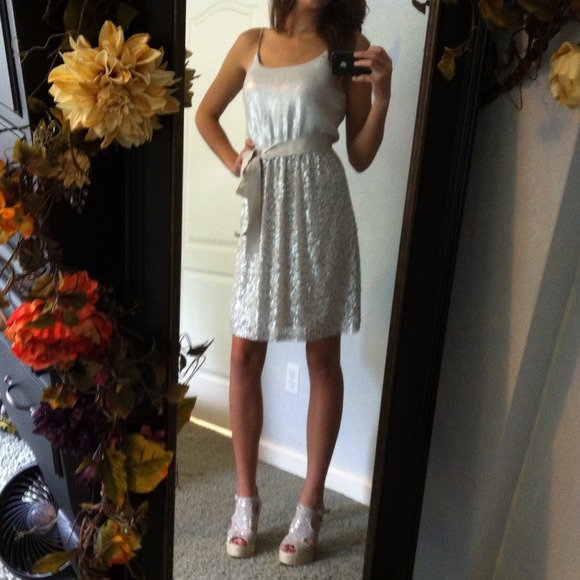 🚫SOLD🚫HOST PICK! ✔ Fun Champagne Sequence Dress! - Picture 2 of 4