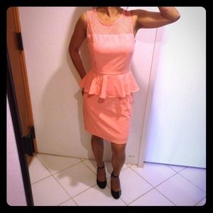 SOLD! Pale pink peplum dress