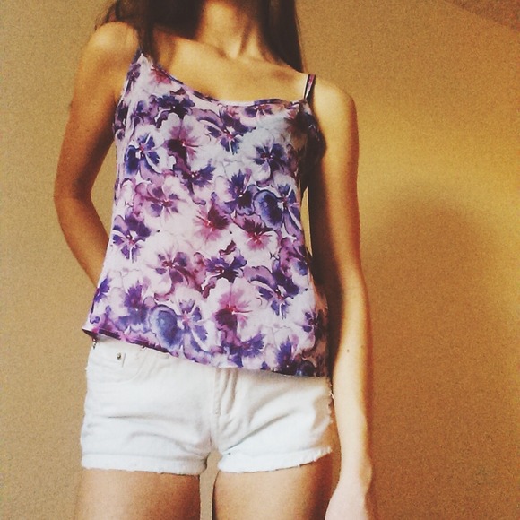American Apparel Floral Violets Top