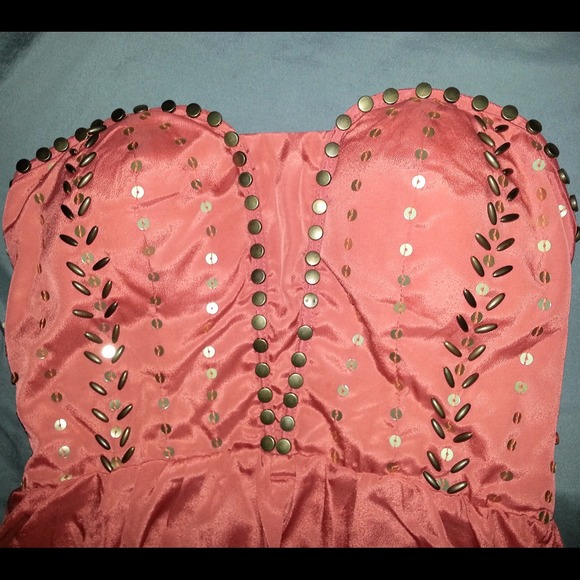 BURNT ORANGE SWEETHEART DRESS - Picture 3 of 4