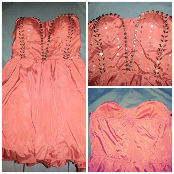 BURNT ORANGE SWEETHEART DRESS - Picture 2 of 4