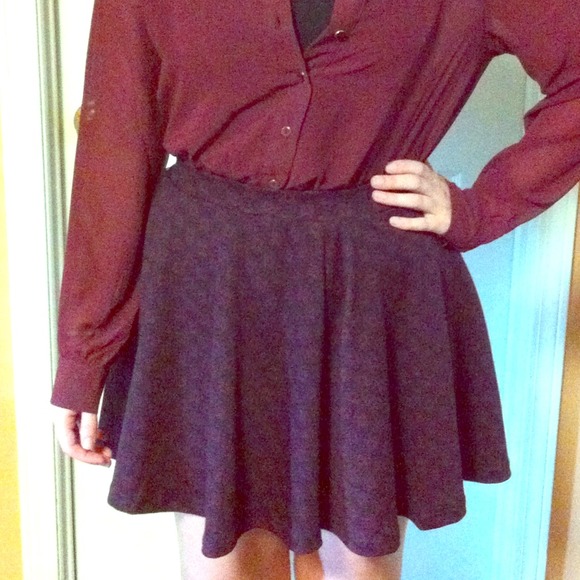 Maroon, Black, and Blue Skater Skirt