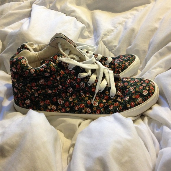 Forever 21 floral high top sneakers