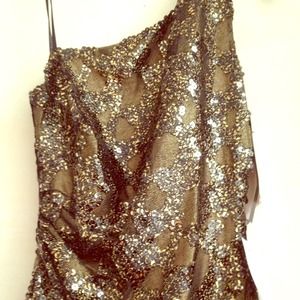 Beautiful OneShoulder David Meister Sequence Dress