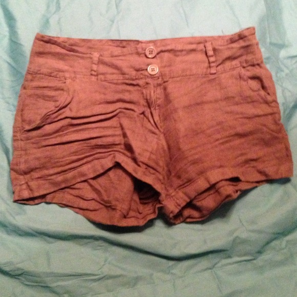 Italian brown linen shorts