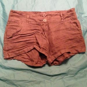 Italian brown linen shorts
