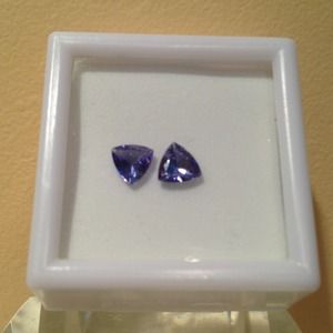 Two beautiful Blue-purple Tanzanite gemstones.