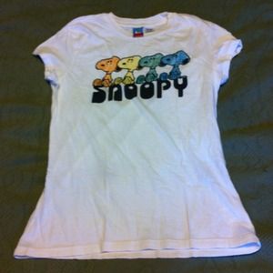 Cute white colorful Snoopy Peanuts tee. Size M.