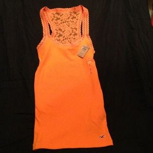 Hollister orange racer back tank top