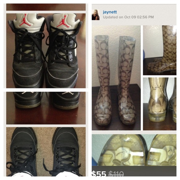 Jordan 5 & Coach Rain boot bundle