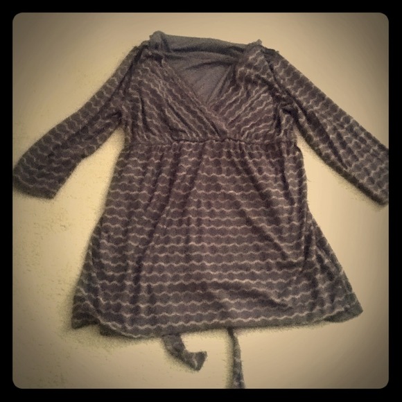 Gray and Silver Maternity Dress