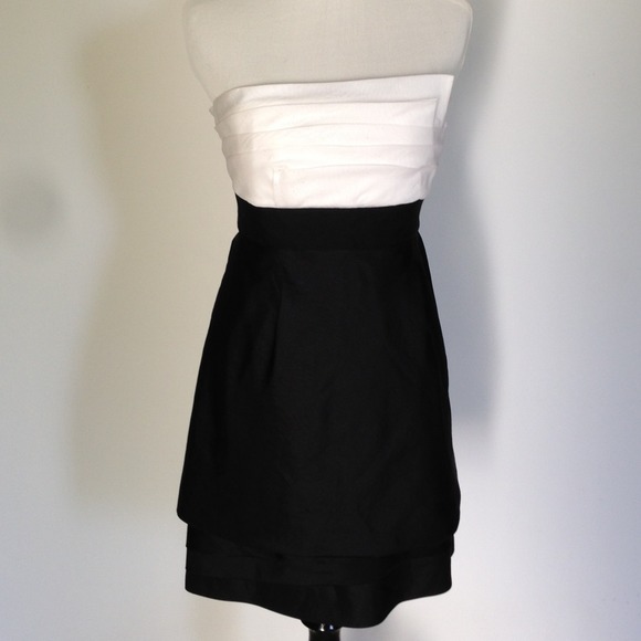 Black and White Strapless BCBG Dress Size 4