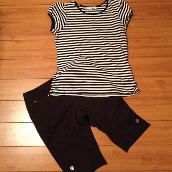 Navy/White outfit.