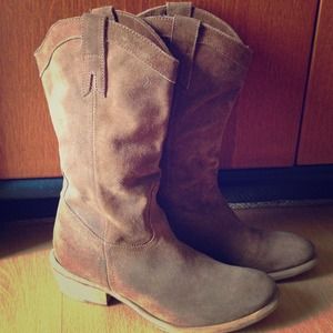 Aldo Brown Suede Cowboy Boots