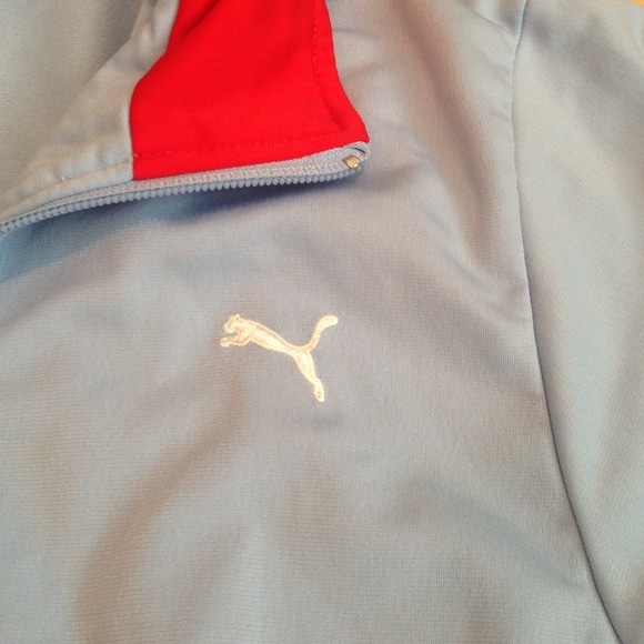 Puma track jacket red, white, and baby blue - Picture 2 of 4