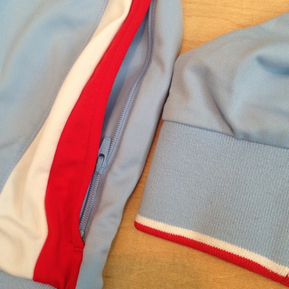 Puma track jacket red, white, and baby blue - Picture 3 of 4