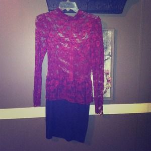 Peplum dress with lace