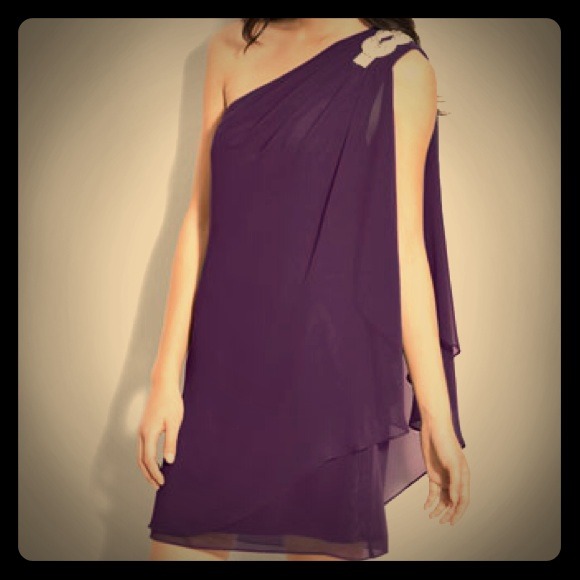 Embellished one shoulder dress