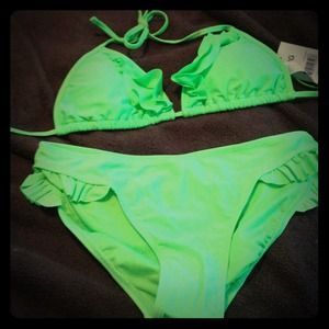 NWT neon lime green bikini - adorable!