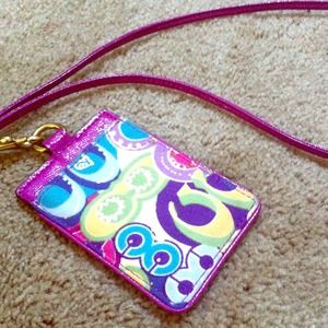 Coach lanyard and ID holder