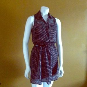 Black polkadot dress