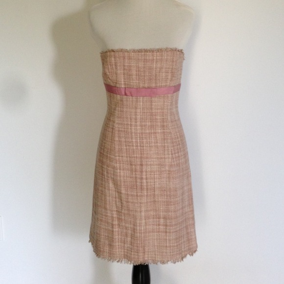 Pink Tweed Strapless BCBG Max Azria Dress Size 4
