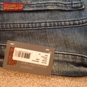 7 for all mankind cropped straight leg size 29