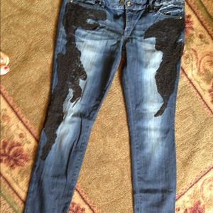 Skinny Jeans w/black lace!!!!