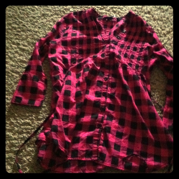 Pink checkered shirt/tunic