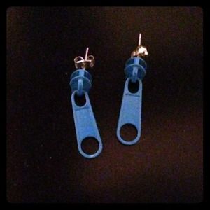 Funky zipper earrings free w/purchase