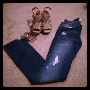 Hollister distressed denim blue jeans