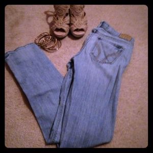 Hollister denim blue jeans.